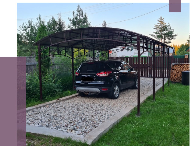 Навесы для автомобиля в Алексине от 14120 руб.  | ПРОЛЁТ-Лкс