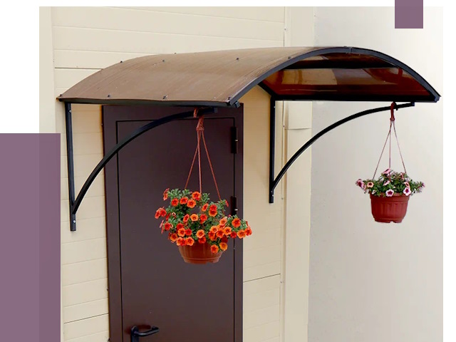 Козырьки над входом в Алексине от 15933 руб.  | ПРОЛЁТ-Лкс