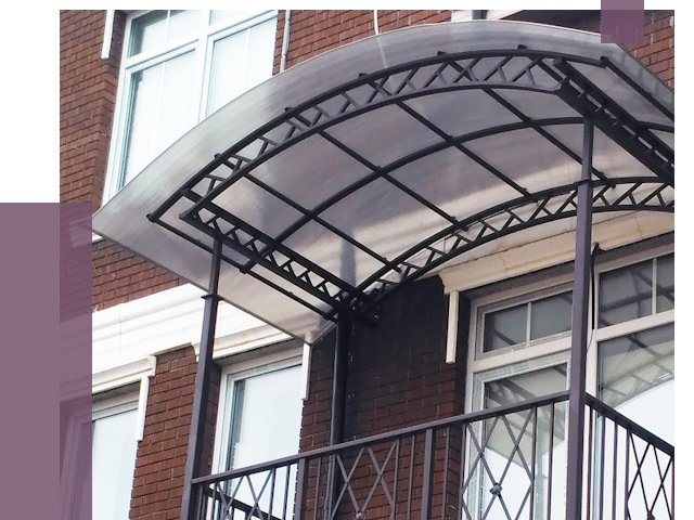 Козырьки над балконом в Алексине от 9285 руб.  | ПРОЛЁТ-Лкс