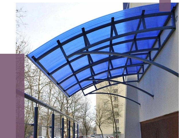 Козырьки из поликарбоната в Алексине от 4615 руб. под ключ | ПРОЛЁТ-Лкс