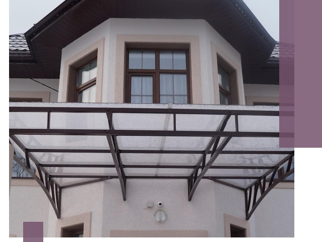 Козырьки из поликарбоната под ключ в Алексине