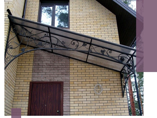 Односкатные козырьки из металла под ключ в Алексине