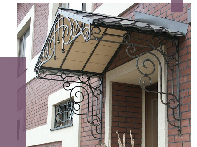 Двускатные козырьки в Алексине под ключ от 13735 руб.