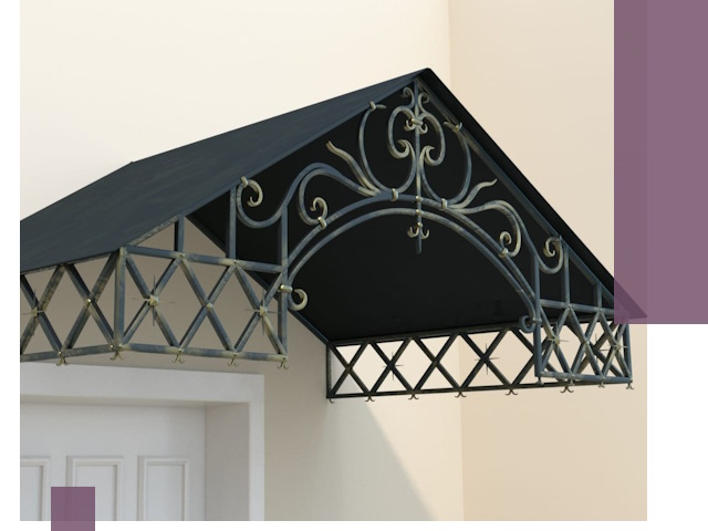 Двускатные металлические козырьки под ключ в Алексине