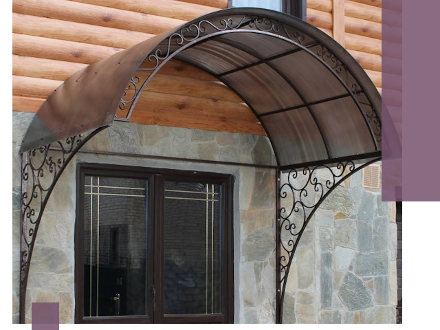 Арочные козырьки под ключ в Алексине: изготовление и монтаж